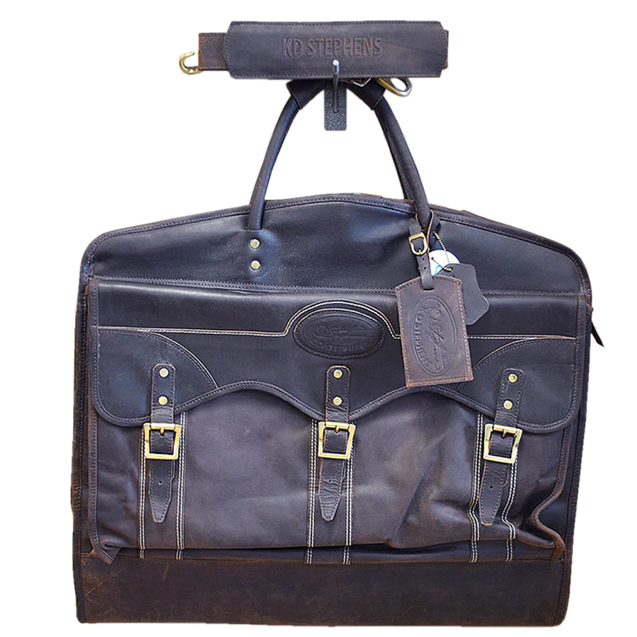 23“W x 20“H x 7“D Garment Bag  Leather Regular Size