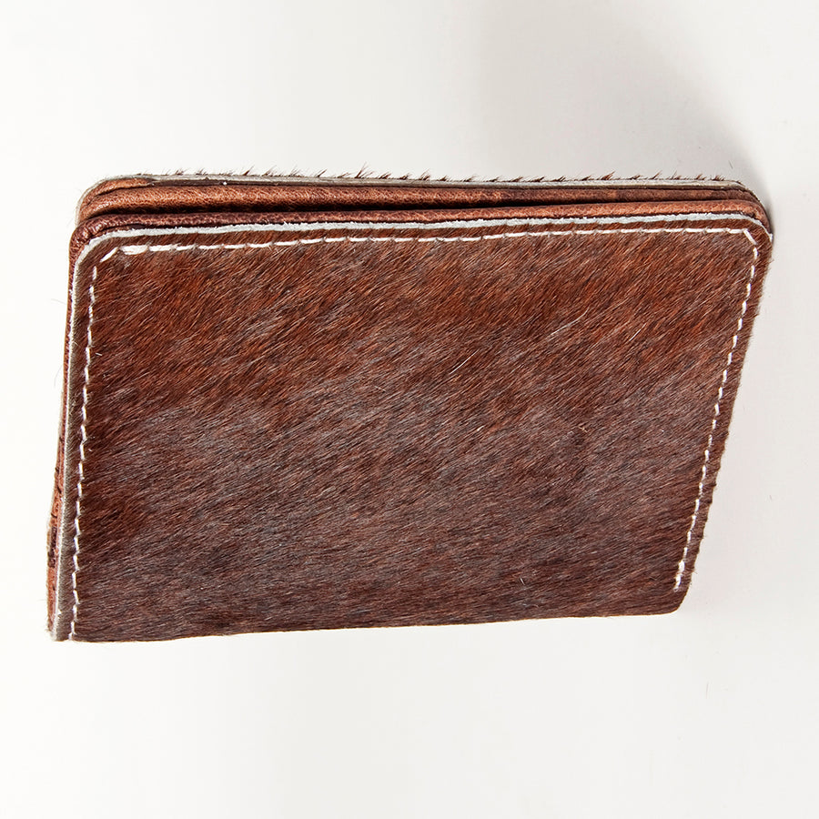 American Darling Card-Holder, Genuine Hair-On Cowhide & Full Grain Leather, Slim Western Travel Wallet