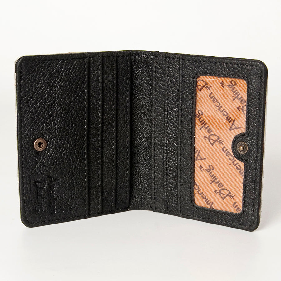 American Darling Card-Holder, Genuine Hair-On Cowhide & Full Grain Leather, Slim Western Travel Wallet