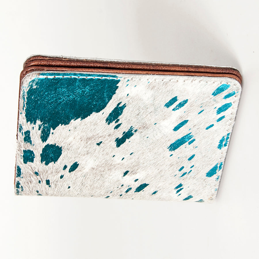 American Darling Card-Holder, Genuine Hair-On Cowhide & Full Grain Leather, Slim Western Travel Wallet