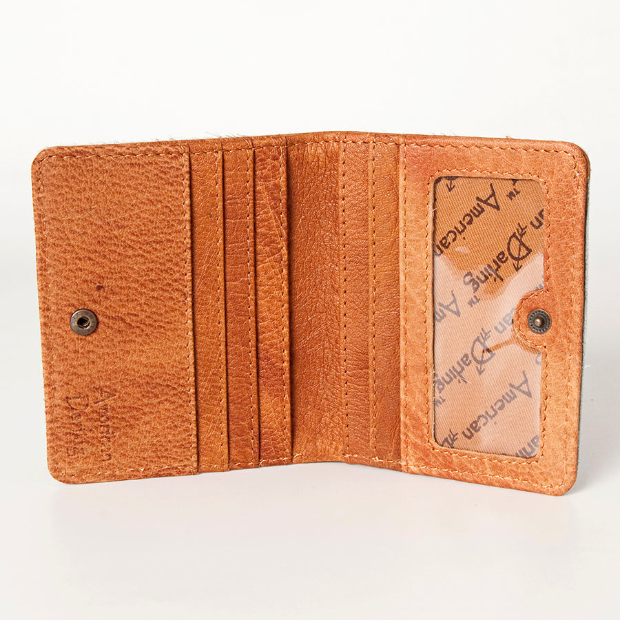 American Darling Card-Holder, Genuine Hair-On Cowhide & Full Grain Leather, Slim Western Travel Wallet