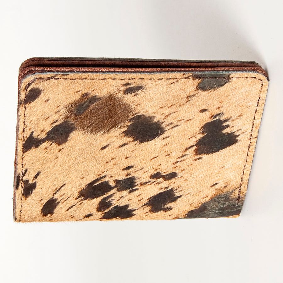 American Darling Card-Holder, Genuine Hair-On Cowhide & Full Grain Leather, Slim Western Travel Wallet