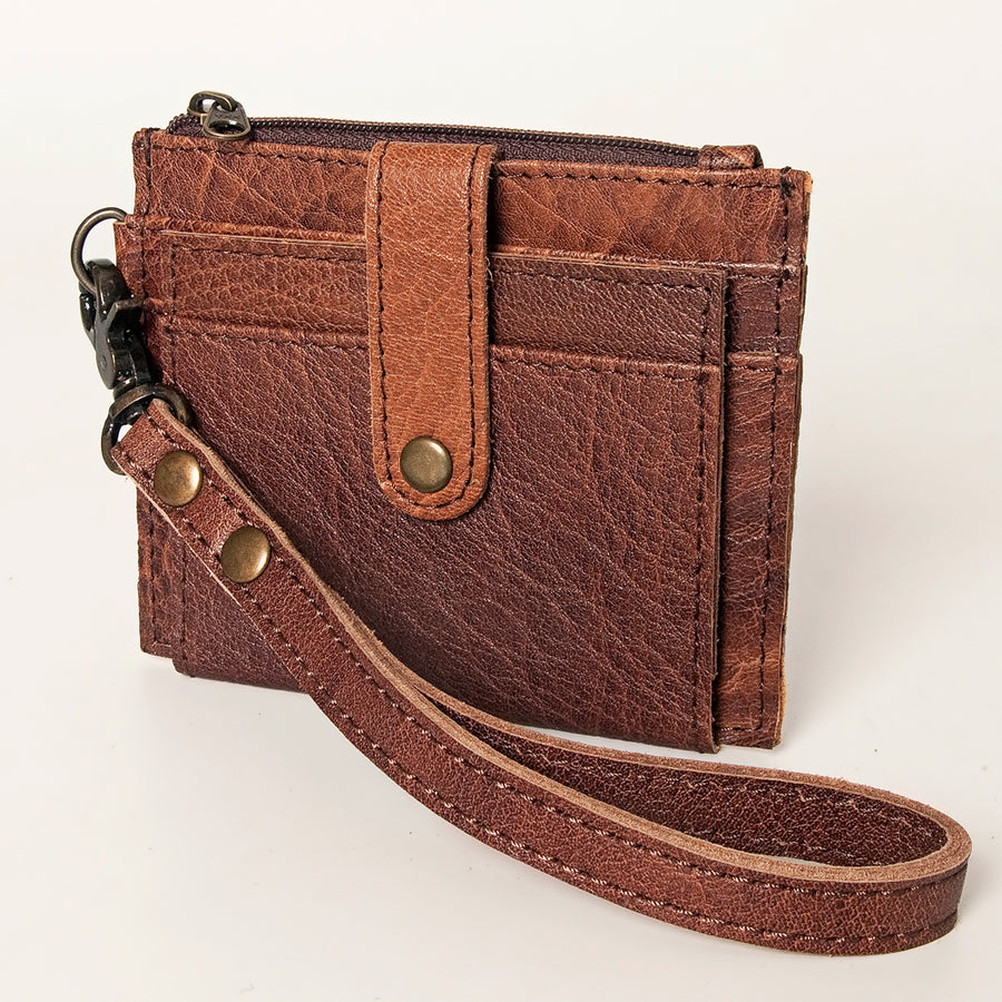 American Darling Card-Holder, Genuine Full Grain Vegetable Tanned Leather, Slim Western Minimalist Wallet
