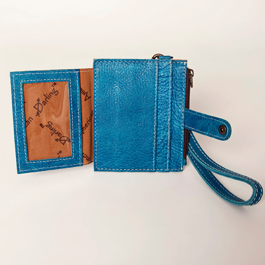 American Darling Card-Holder, Genuine Full Grain Vegetable Tanned Leather, Slim Western Minimalist Wallet