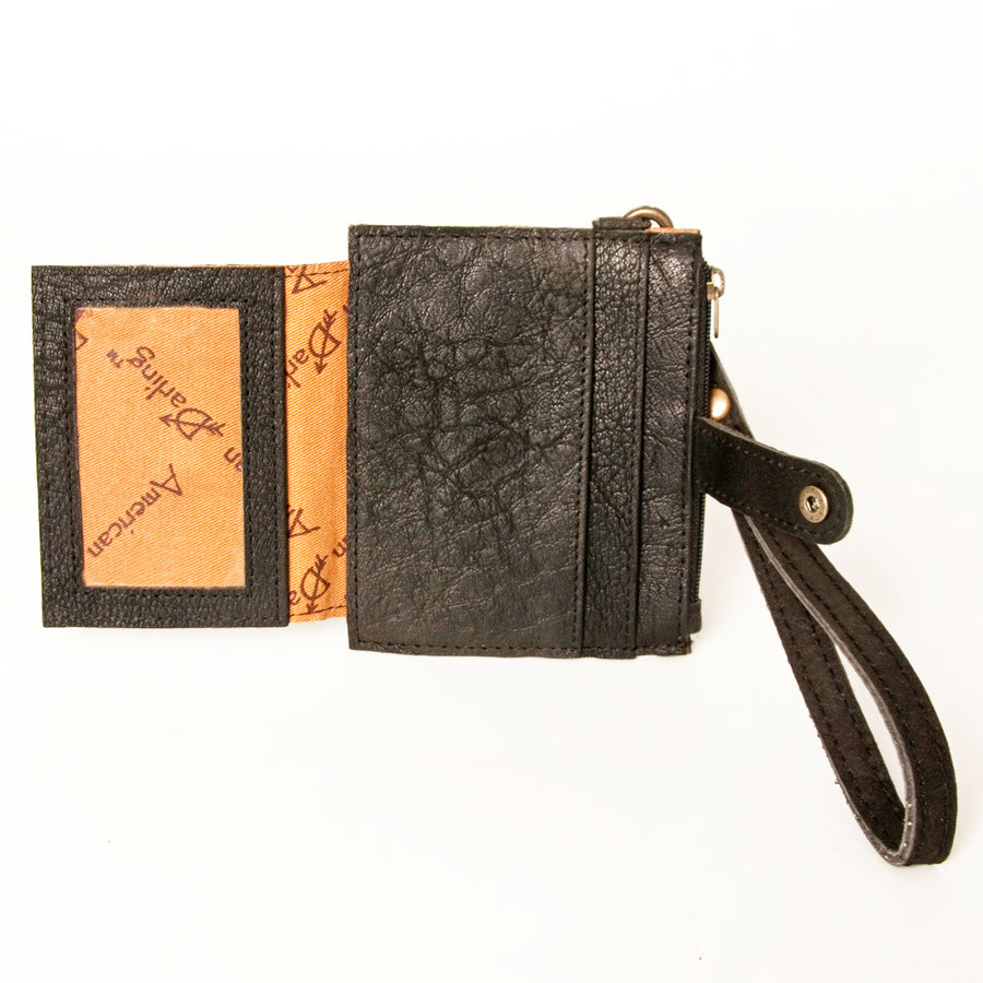 American Darling Card-Holder, Genuine Full Grain Vegetable Tanned Leather, Slim Western Minimalist Wallet