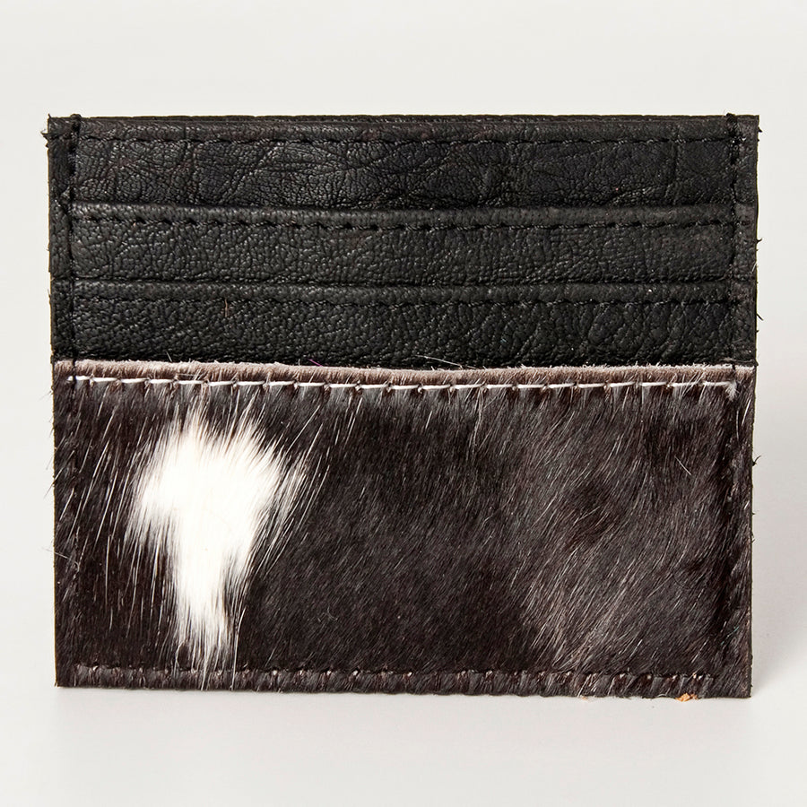 American Darling Handcrafted Black Leather Card-Holder - Full Grain Western Slim Wallet - Uhorse