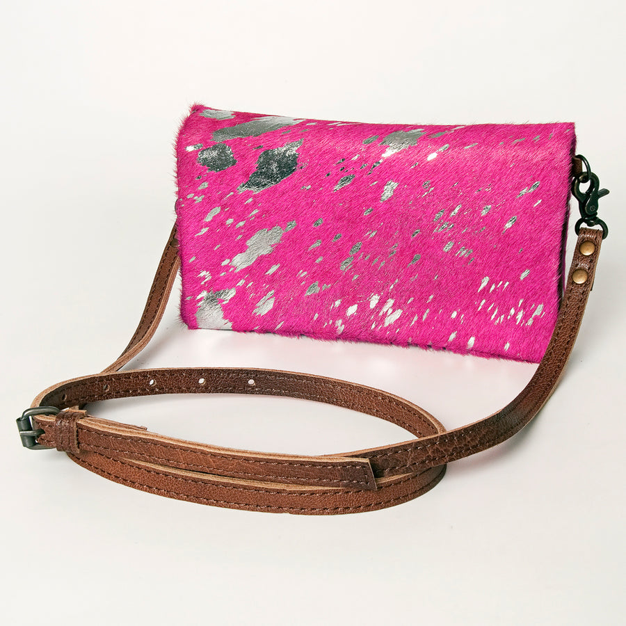 American Darling Handcrafted Leather Small Cross body Bag with Hair-On Cowhide - Uhorse
