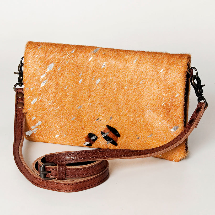 American Darling Handcrafted Leather Small Cross body Bag with Hair-On Cowhide - Uhorse