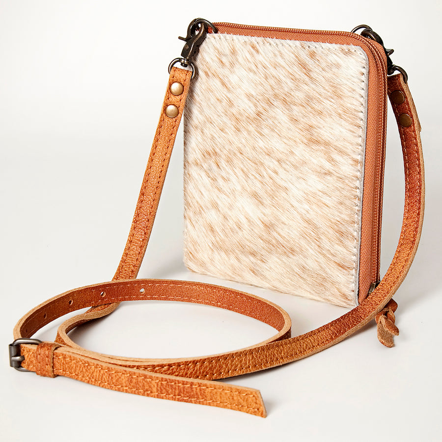 American Darling Handcrafted Leather Cross body Bag with Hair-On Cowhide - Uhorse
