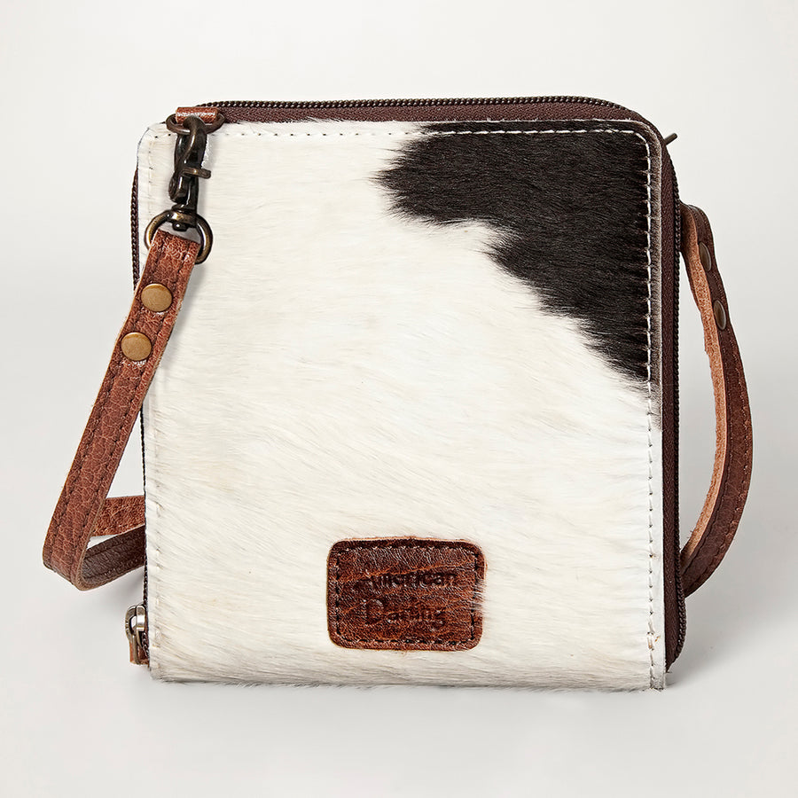 American Darling Cross body Bag, Hair-On Cowhide & Genuine Full Grain Leather, Western Shoulder Purse, 6in (H) X 6in (W)