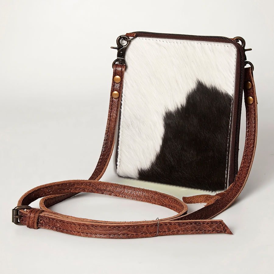 American Darling Handcrafted Leather Cross body Bag with Hair-On Cowhide - Uhorse