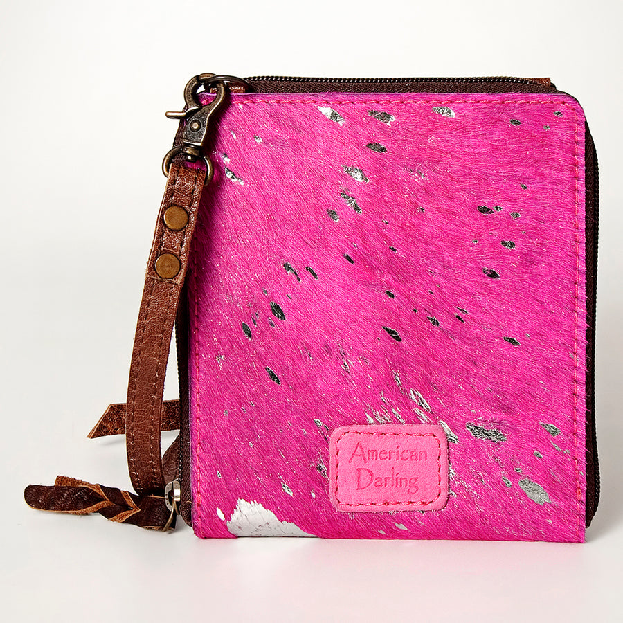 American Darling Cross body Bag, Hair-On Cowhide & Genuine Full Grain Leather, Western Shoulder Purse, 6in (H) X 6in (W)