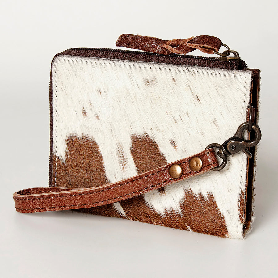 American Darling Handcrafted Leather Coin Purse with Authentic Hair-On Cowhide - Uhorse
