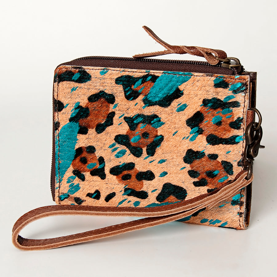 American Darling Handcrafted Leather Coin Purse with Authentic Hair-On Cowhide - Uhorse