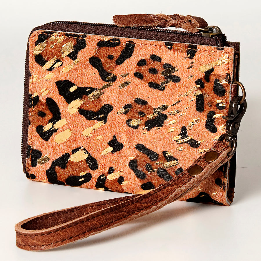 American Darling Handcrafted Leather Coin Purse with Authentic Hair-On Cowhide - Uhorse