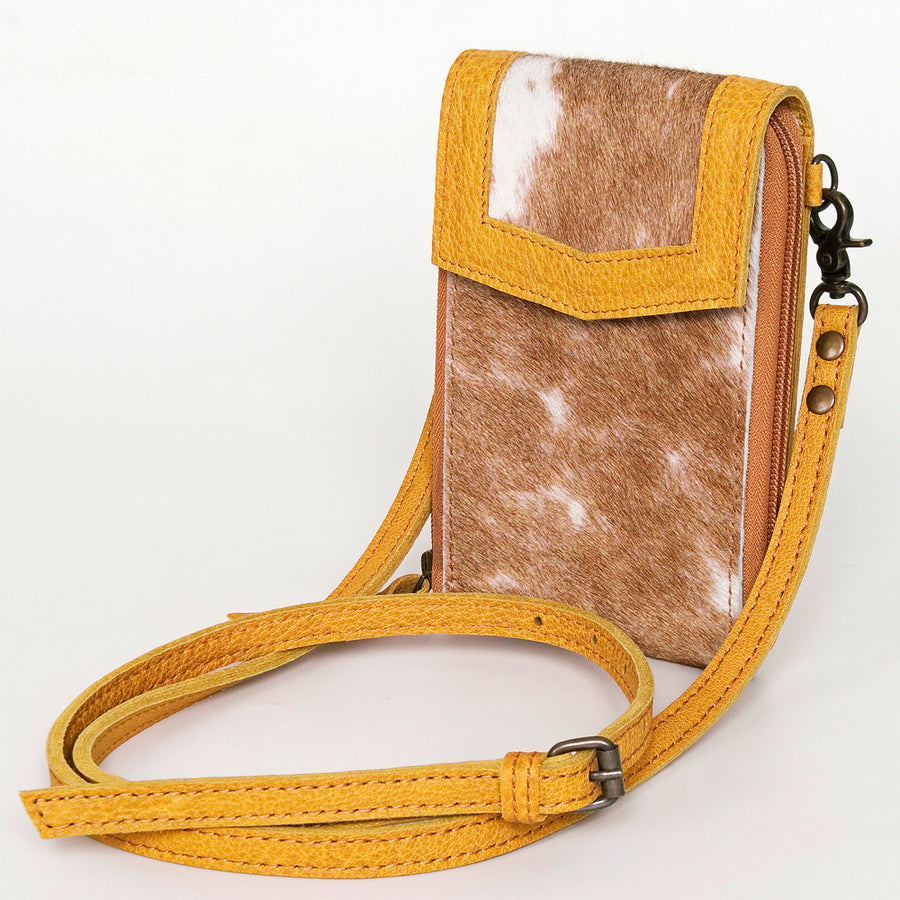 American Darling Handcrafted Leather Cell Phone holder with Hair-On Cowhide - Uhorse