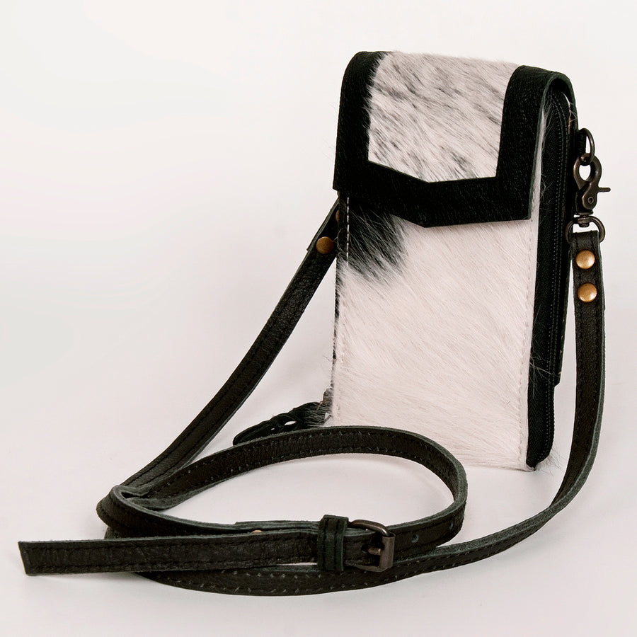 American Darling Handcrafted Leather Cell Phone holder with Hair-On Cowhide - Uhorse