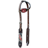 Bar H Equine H. Leather Lilibeth One Ear Headstall Brown by Hilason – Cowboy and equestrian accessories