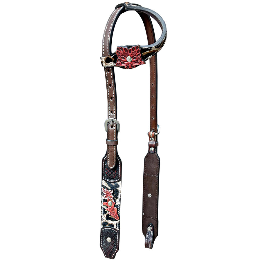 Bar H Equine Horse Leather Lilibeth Horse One Ear Headstall Brown - Uhorse