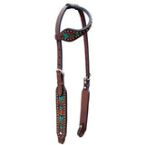 Bar H Equine Austin Arrow Spotted Leather One Ear Headstall