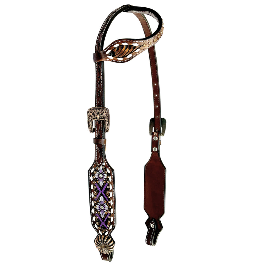 Bar H Equine Genuine Western American Leather Horse One Ear Headstall - Uhorse