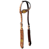 BAR H EQUINE Western Leather Horse Headstall & Breast Collar & Wither Strap