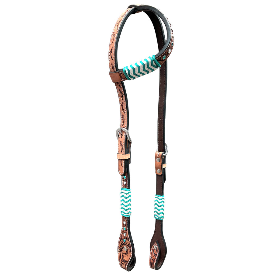 Bar H Equine American Leather Horse Saddle Tack One Ear Headstall | Browband Headstall - Uhorse