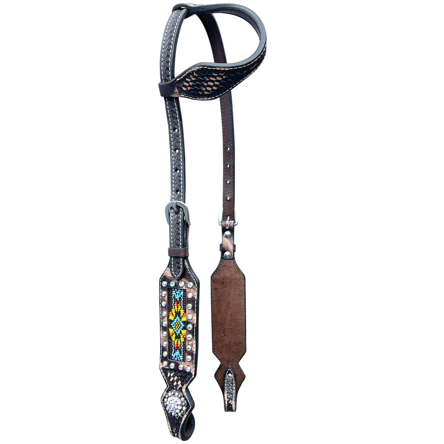 Bar H Equine Genuine Western American Leather Horse Headstall and Breast Collar Set - Uhorse