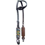 Bar H Equine Genuine Western American Leather Horse Premium Headstall & Breast Collar Set