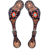 Bar H Equine H. Riding W. Leather Spurs Straps for Adults Womens – by Hilason – Cowboy and equestrian accessories