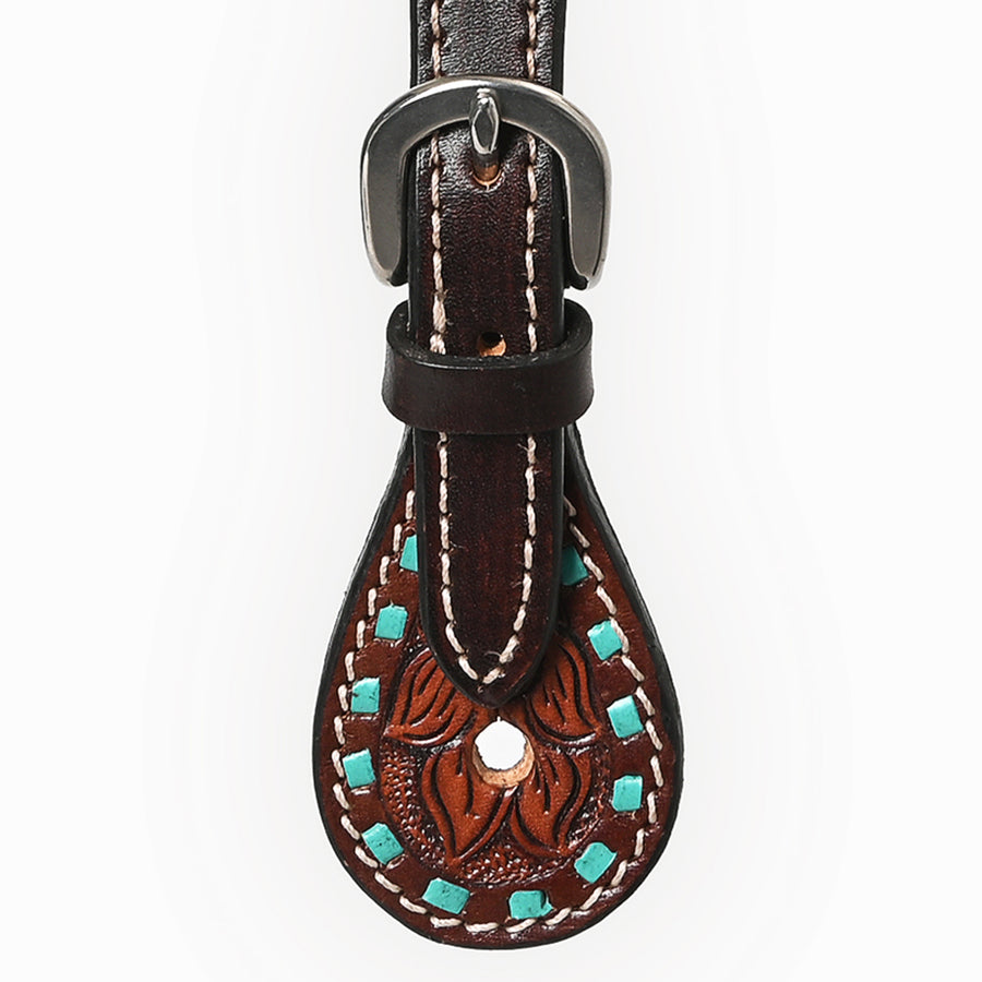 Bar H Equine Leather Spurs Straps for Adults Western Womens Spur Horse Riding Barrel Racing Show and Rodeo Strap Adult Women