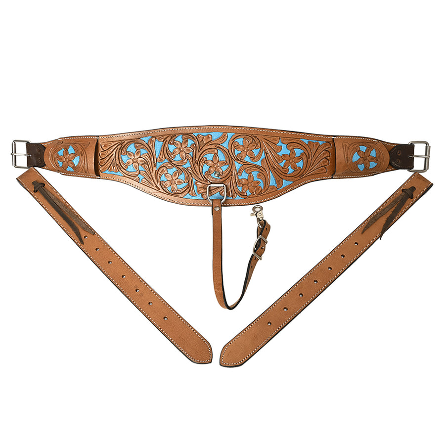 Comfytack Horse Saddle Leather Flank Cinch Girth with Billets - Hilason