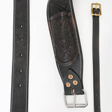 Comfytack Horse Saddle Flank Cinch Girth Handtooled Leather W/ Billets Black