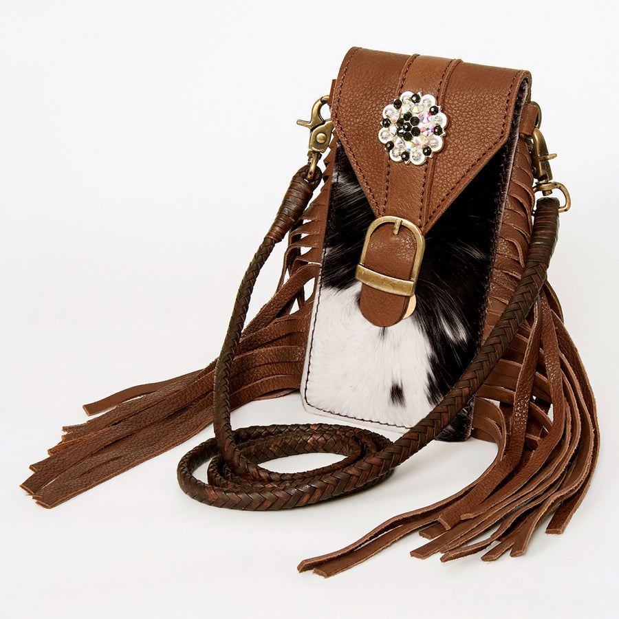 American Darling Hair-On Cowhide Cell Phone Holder Genuine Leather - Uhorse
