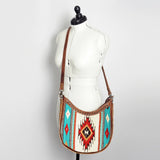 American Darling Hand Tooled Saddle Blanket Genuine Leather Women Bag Western Handbag Purse