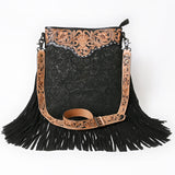 American Darling Messenger Hand Tooled Hair On Genuine Leather W.