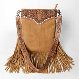 American Darling Messenger Hand Tooled Hair On Genuine Leather W.