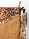 American Darling Messenger Hand Tooled Hair On Genuine Leather Western Women Bag Handbag Purse | Cute