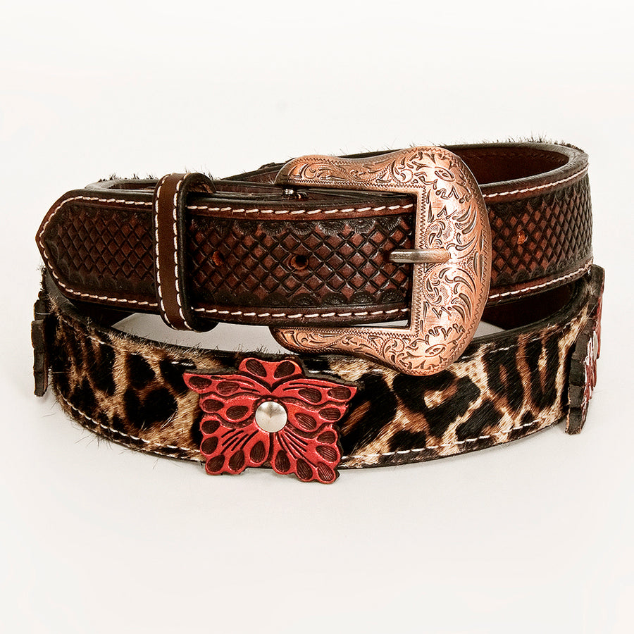 BAR H EQUINE Lilibeth Hand Tooled Western Leather Men And Women Belt Brown - Uhorse