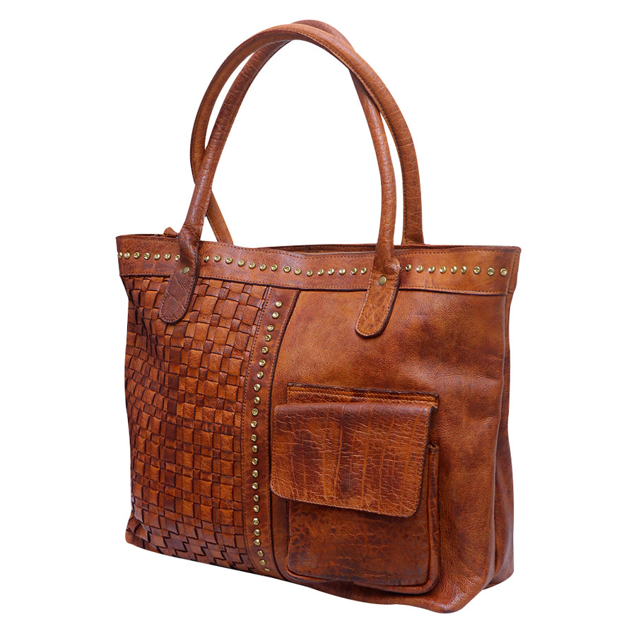 Never Mind Nmbgm118 Tote Vintage Handmade Genuine Cowhide Leather by Hilason – Cowboy and equestrian accessories