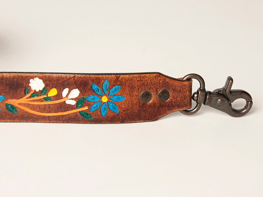 American Darling Hand Tooled Genuine Leather Crossbody Handle Strap for Bags Phone Keychain Wallet Purse Clutch Cellphone