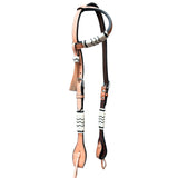 Bar H Equine American Leather Horse Saddle Tack One Ear Headstall | Breast Collar | Browband Headstall | Wither Strap | Tack Set BER252