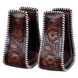 Horse Western Saddle Stirrup Leather Floral Stirrups Pair Hilason