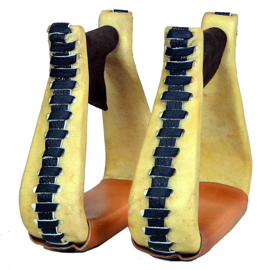 HILASON Horse Western Saddle Stirrup Leather Floral Stirrups Pair | for Barrel Racing Horses