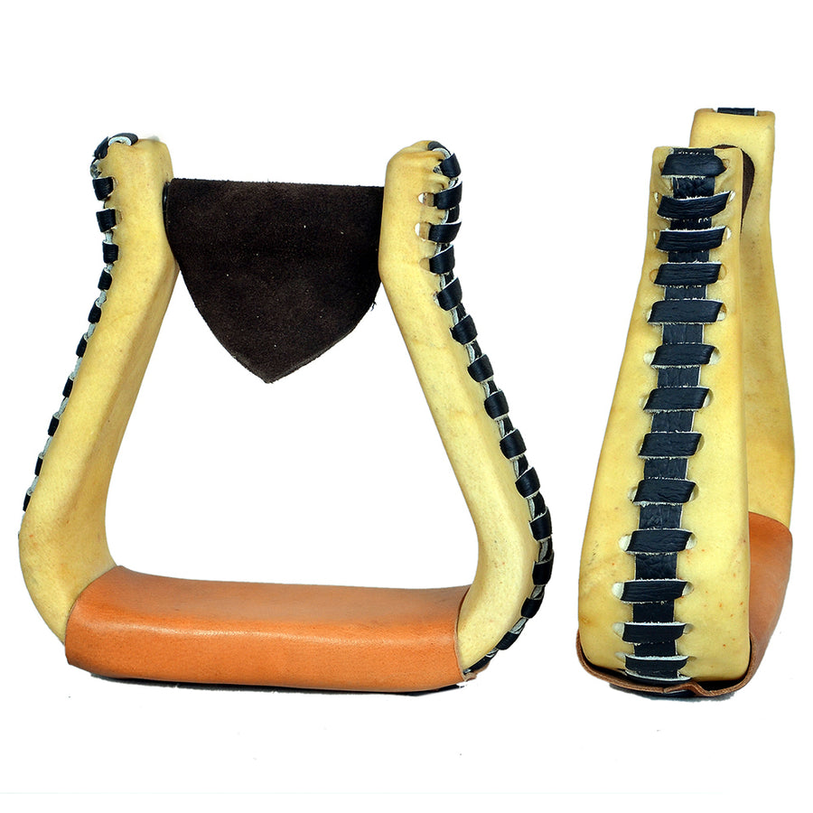 HILASON Horse Western Saddle Stirrup Leather Floral Stirrups Pair | for Barrel Racing Horses