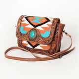 American Darling Hand Tooled Saddle Blanket Genuine Leather Women Bag Western Handbag Purse