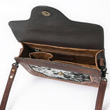 American Darling Small Crossbody Hand Tooled Hair On Genuine Leather Western Women Bag Handbag Purse | for Cute