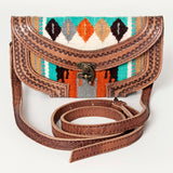 ADBG829C American Darling Hand Tooled Saddle Blanket Genuine Leather Women Bag Western Handbag Purse