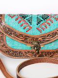 ADBG829F American Darling Hand Tooled Saddle Blanket Genuine Leather Women Bag Western Handbag Purse