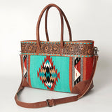 American Darling ADBG835E Tote Hand Tooled Saddle Blanket Genuine Leather women bag western handbag purse